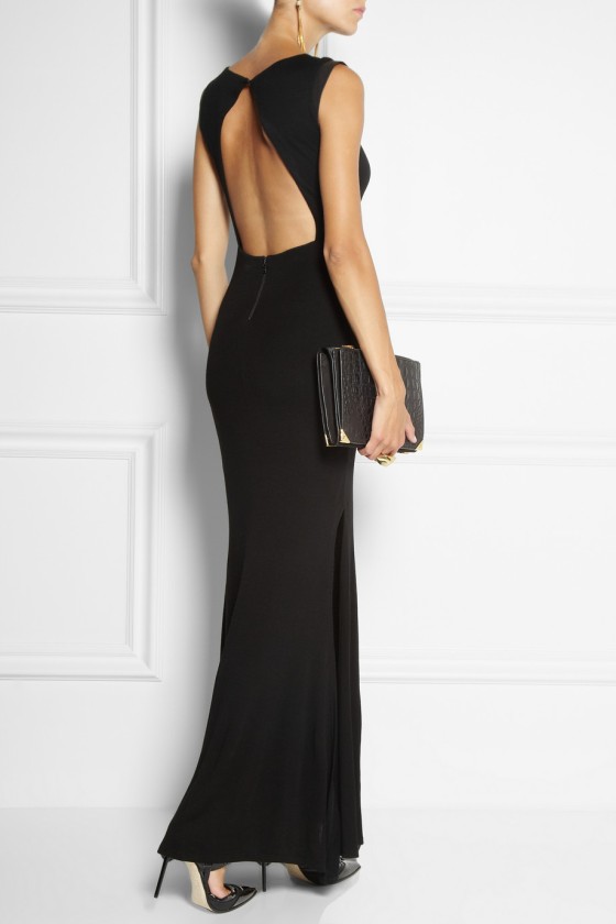 10. ALICE + OLIVIA Joi leather-trimmed wool maxi dress £469
